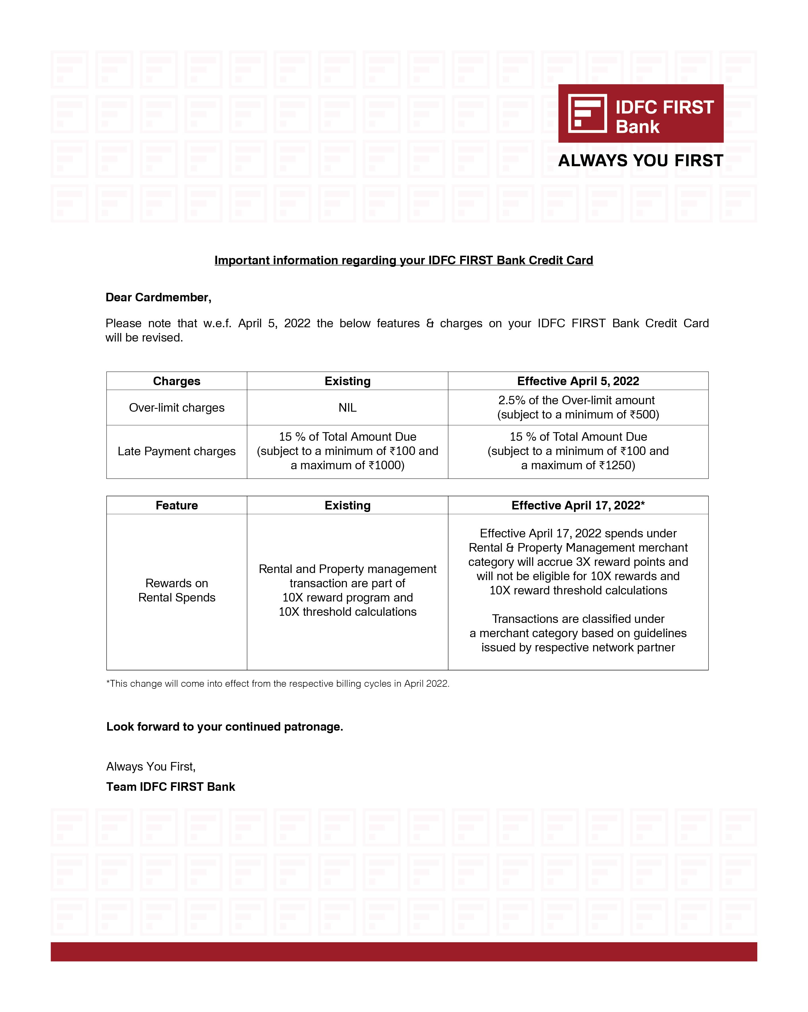 idfc first bank credit card complaint email id