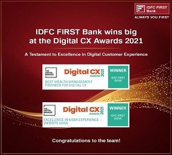 IDFC FIRST Bank wins big at the Digital CX Awards 2021!