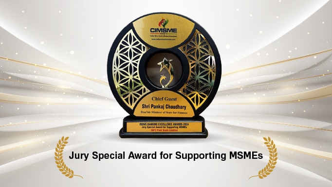 IDFC FIRST Bank has been honored with the Jury Special Award for Supporting MSMEs