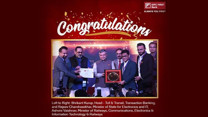 IDFC FIRST Bank was awarded with the Utkarsh Puraskar DigiDhan Award