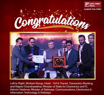 IDFC FIRST Bank was awarded with the Utkarsh Puraskar DigiDhan Award