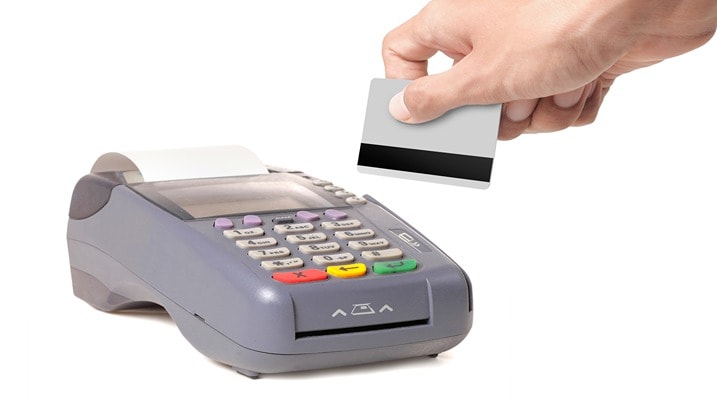 Swipe shop machine charges