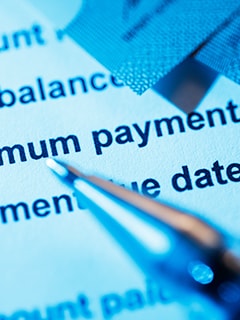 What is the minimum due with respect to Credit Cards