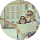 Icon representing travel rewards