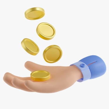 Illustration of a hand holding money, representing financial growth
