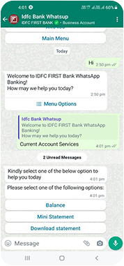 whatsapp banking